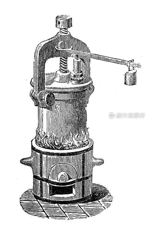 古董插图:丹尼斯・帕平的蒸汽蒸煮器