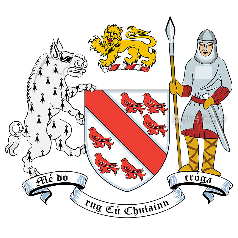 爱尔兰劳斯郡的邓多克盾徽