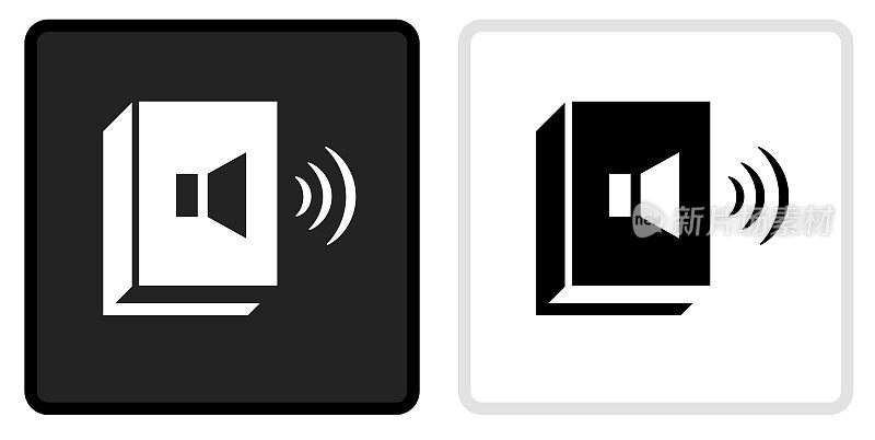 有声图书图标上的黑色按钮与白色滚动