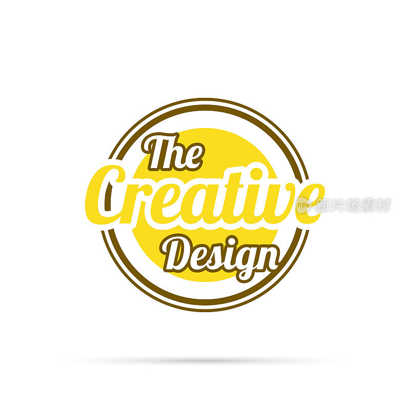时尚的黄色徽章-创意设计