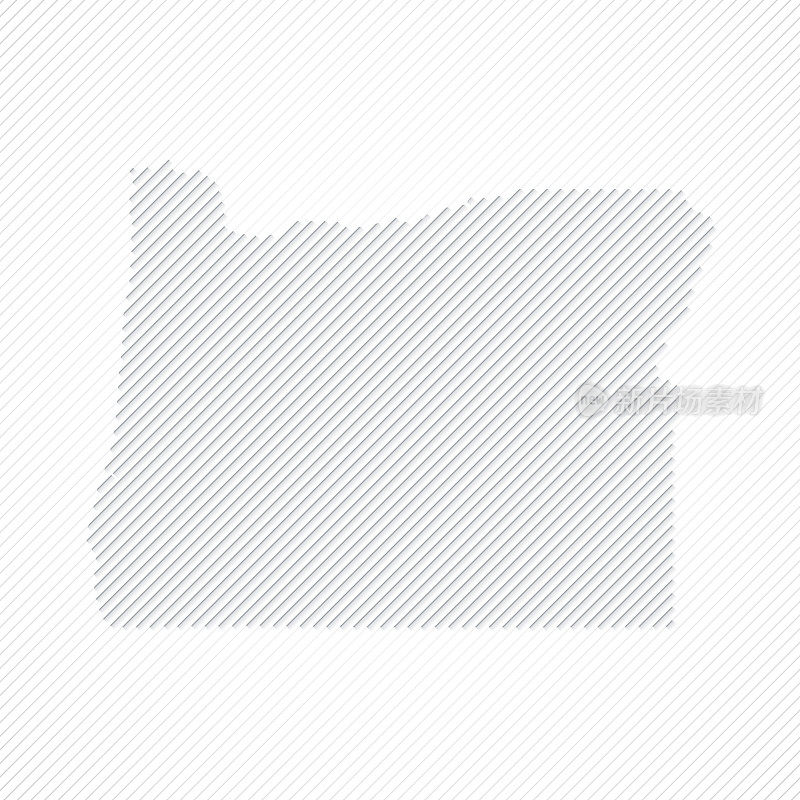 俄勒冈州地图设计与白色背景上的线