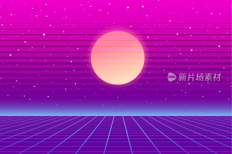 Synthwave复古的背景