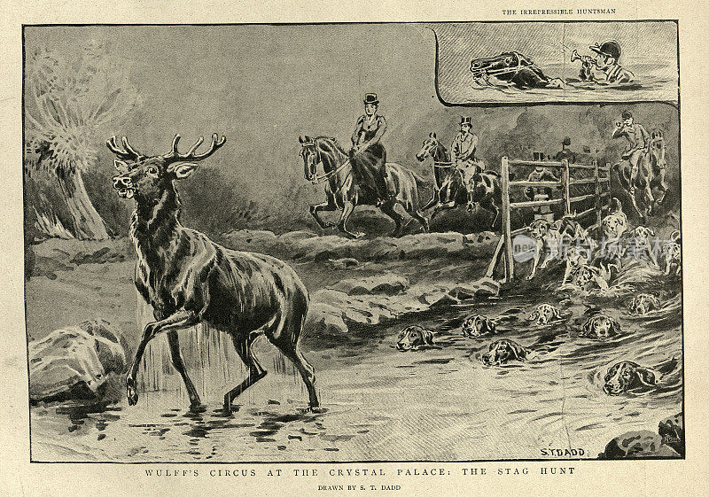 猎鹿和不可抑制的猎人，19世纪90年代，维多利亚时代的体育运动