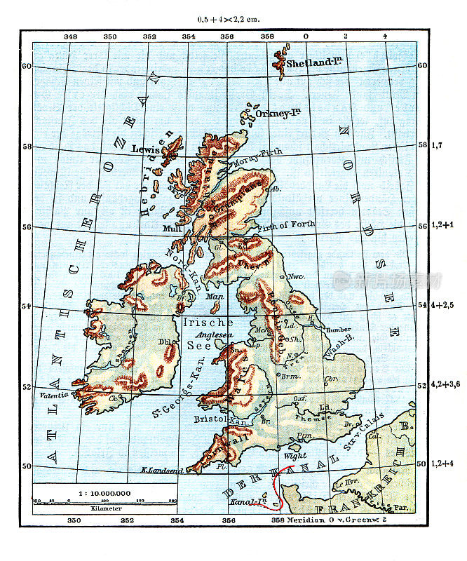 1889年英国和爱尔兰地图