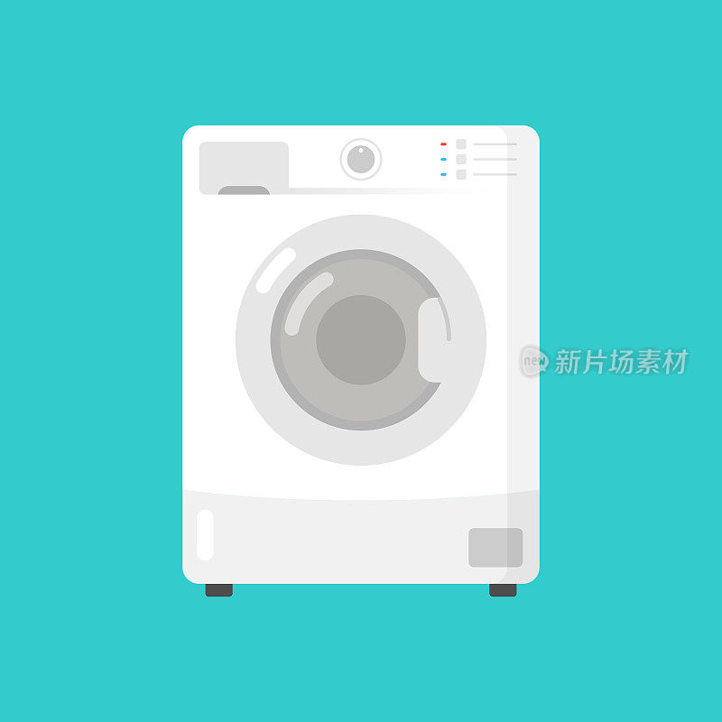 洗衣机平面设计的颜色背景。