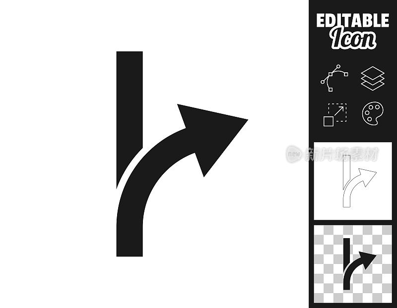 箭头改变方向。图标设计。轻松地编辑