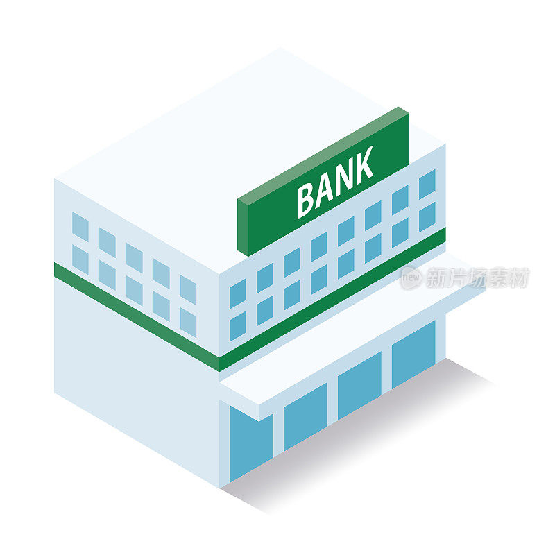 立体和可爱的银行插图