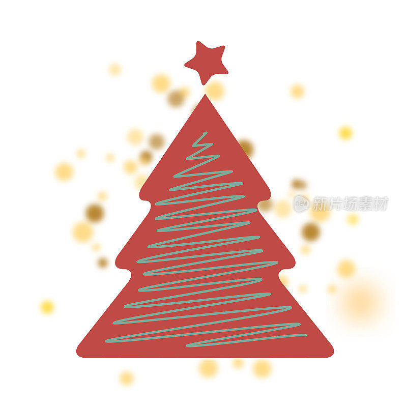 新年快乐。抽象圣诞矢量插图。松树。圣诞树。设计贺卡，徽章，邀请，日历等矢量股票插图