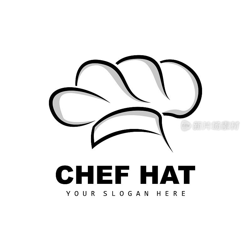 厨师帽子标志，餐厅厨师矢量，餐厅设计，餐饮，熟食店，面包店