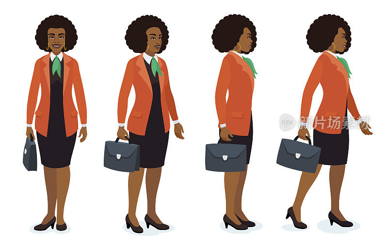 集非裔美国女商人的角色设计。