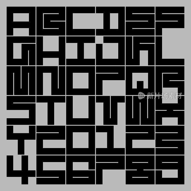立方体单体B1字体-字母和数字
