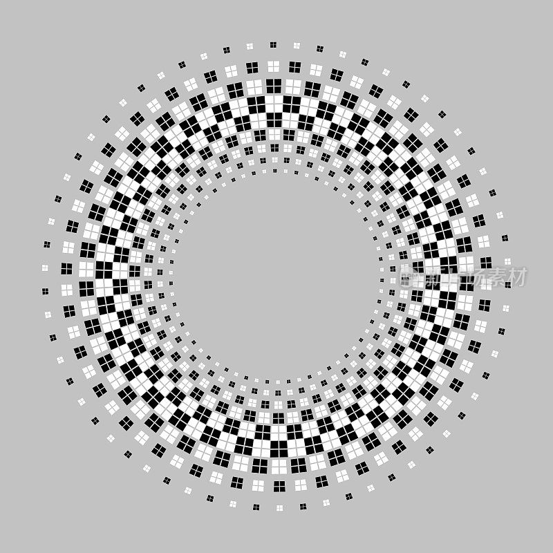 方格图案为圆形