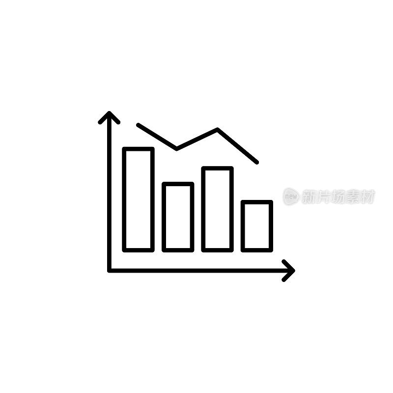 具有可编辑笔画的财务图表线图标。Icon适用于网页设计、移动应用、UI、UX和GUI设计。