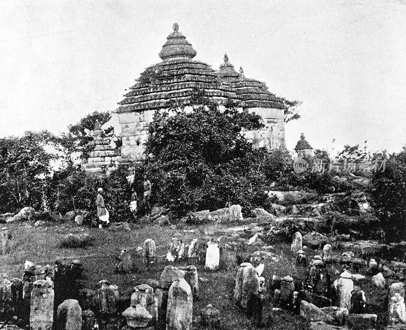 1895年印度的人物和地标:耆那教寺庙，handagiri