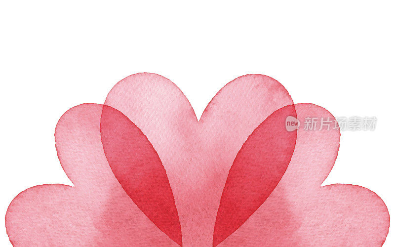 水彩粉红色的心花瓣背景