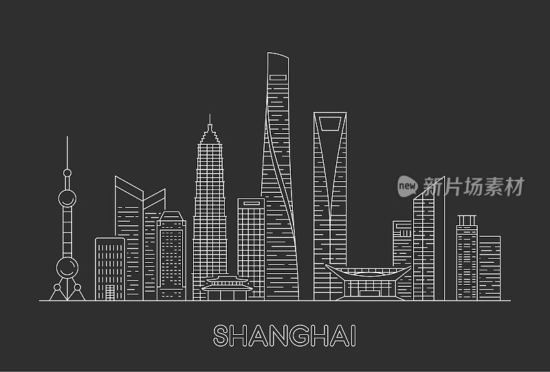 上海城市天际线。