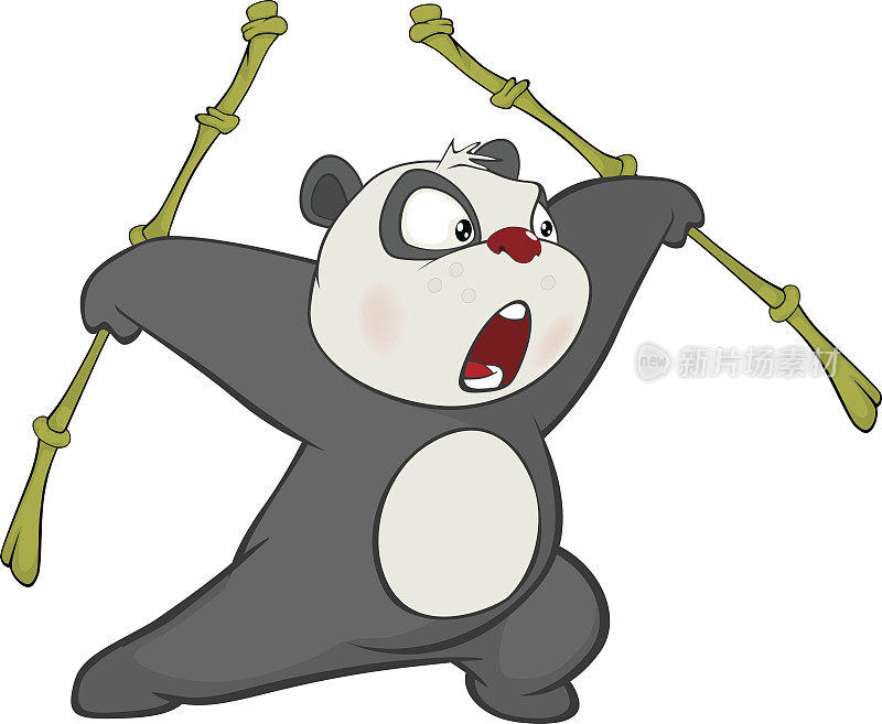 可爱熊猫卡通人物插图