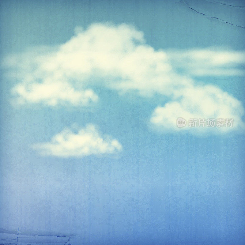 蓝天白云复古背景