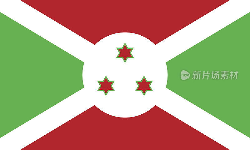 布隆迪官方矢量旗。布隆迪共和国。