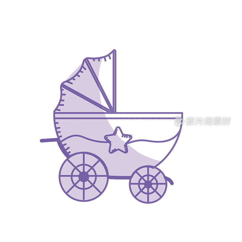 剪影婴儿婴儿车，用于运输
