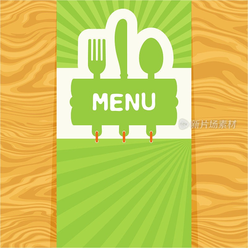 叉子，勺子和刀，标签为文本。平面设计