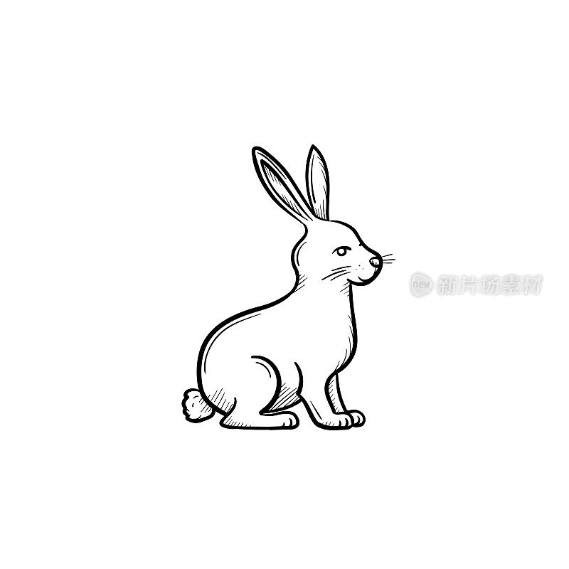 兔子手绘草图图标