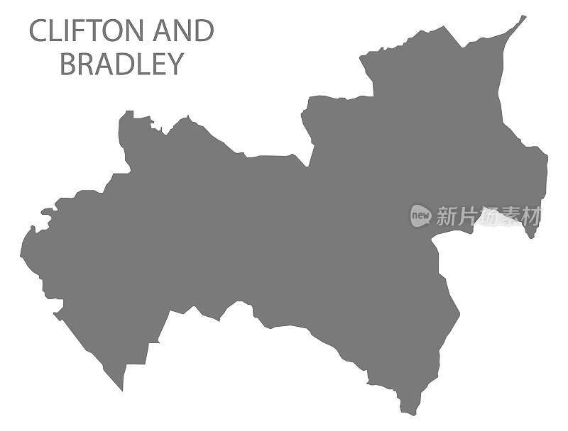 克利夫顿和布拉德利灰色病房地图德比郡戴尔斯区在英国东部中部