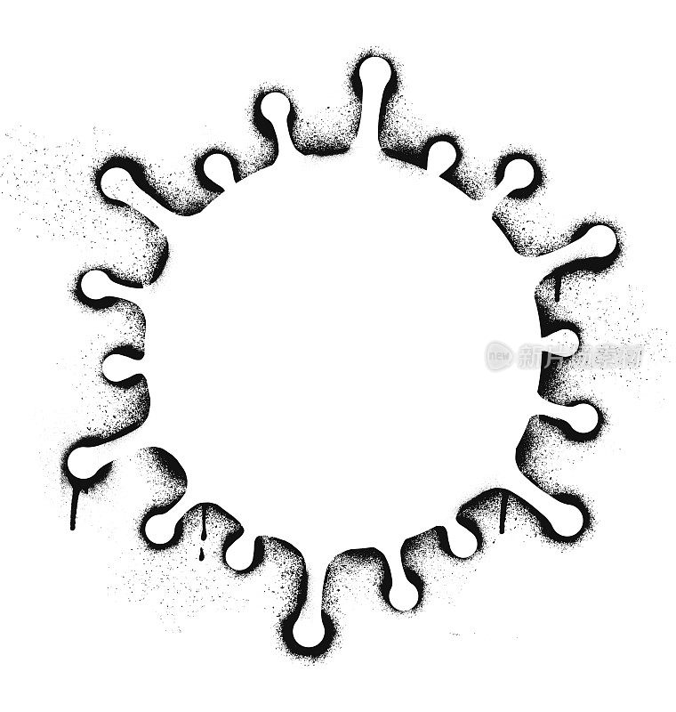 冠状病毒涂鸦图形