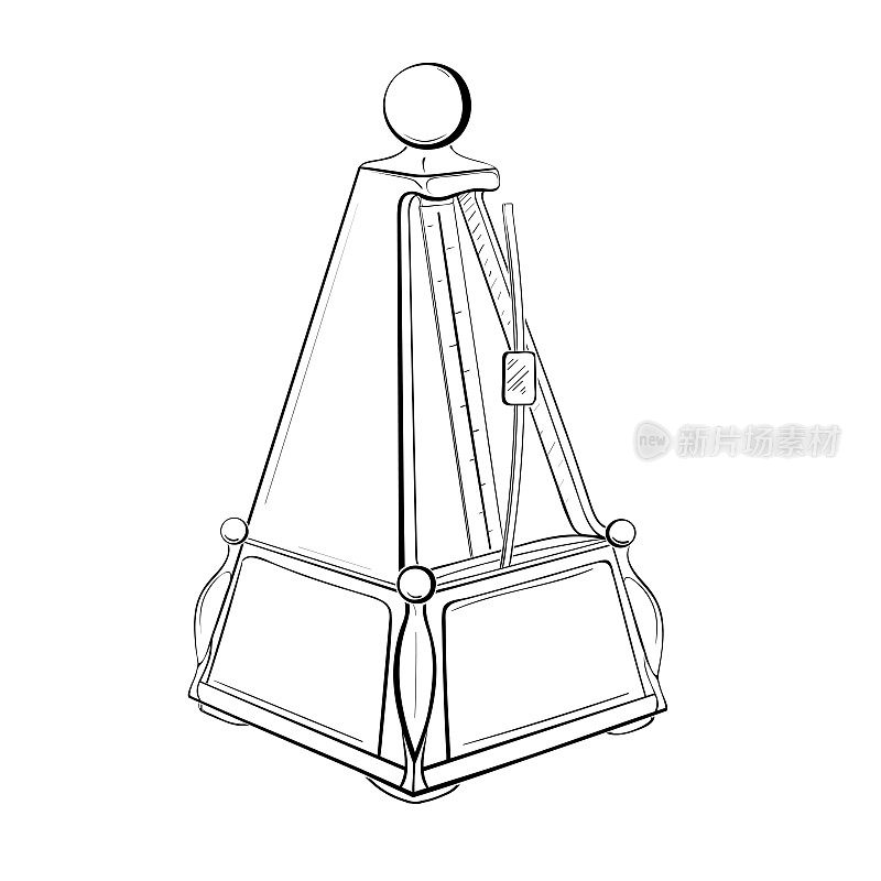 素描黑白复古节拍器