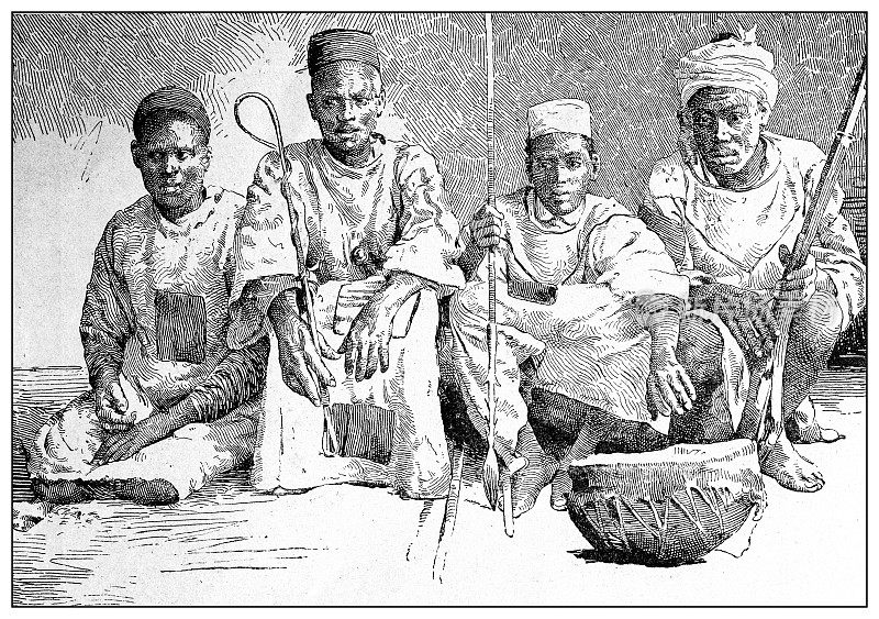 第一次意大利-埃塞俄比亚战争(1895-1896)的古董插图:苦行僧