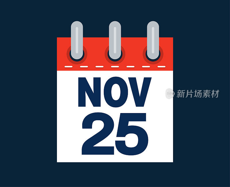 这个月的日历日期是11月25日