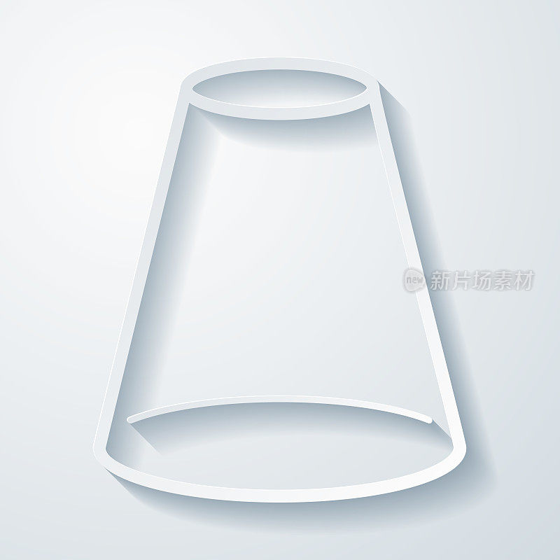 锥。在空白背景上具有剪纸效果的图标