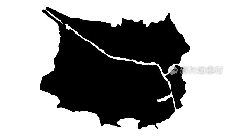 荷兰蒂尔堡的剪影地图