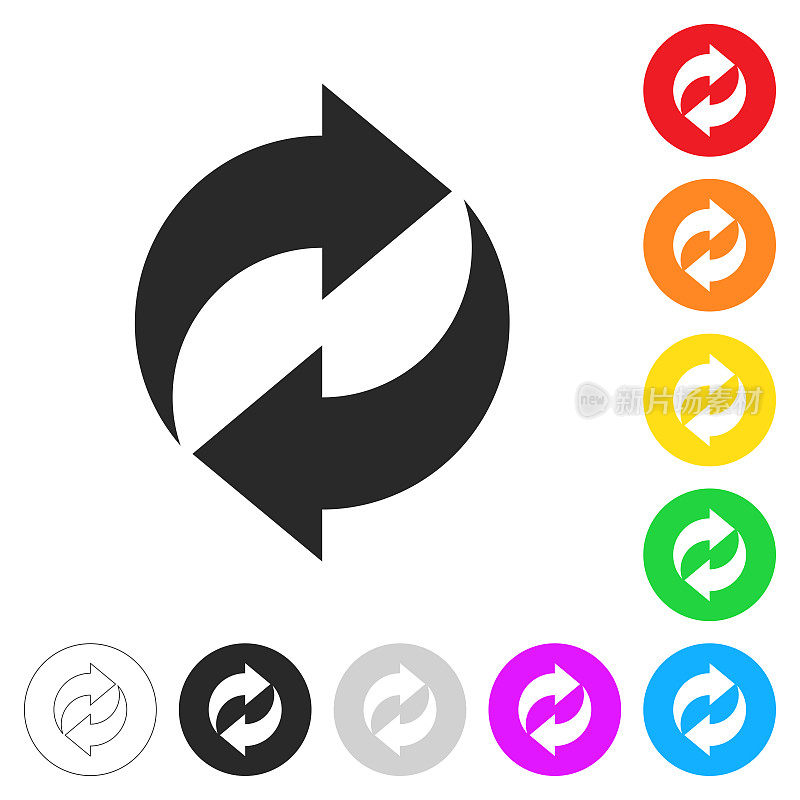 “回收利用”。按钮上不同颜色的平面图标