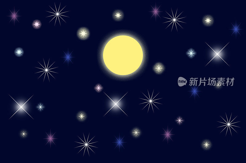 夜空中的满月背景图