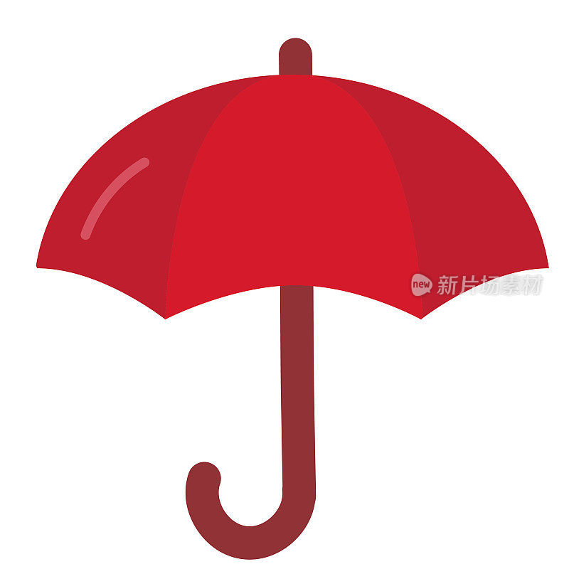 白色背景上的雨伞颜色图标