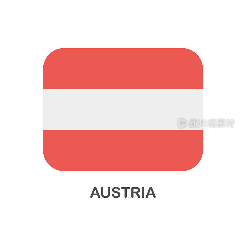 奥地利的旗帜-矢量矩形平面图标