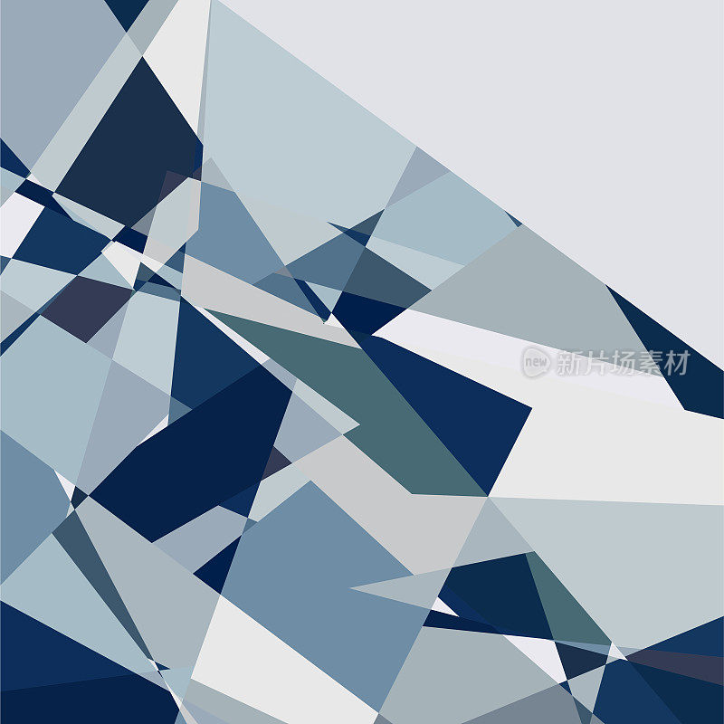 矢量蓝色马赛克几何极简主义三角形无缝图案背景设计