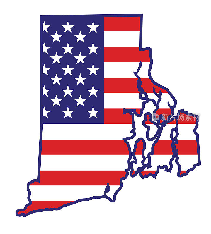 美国国旗罗德岛地图大纲