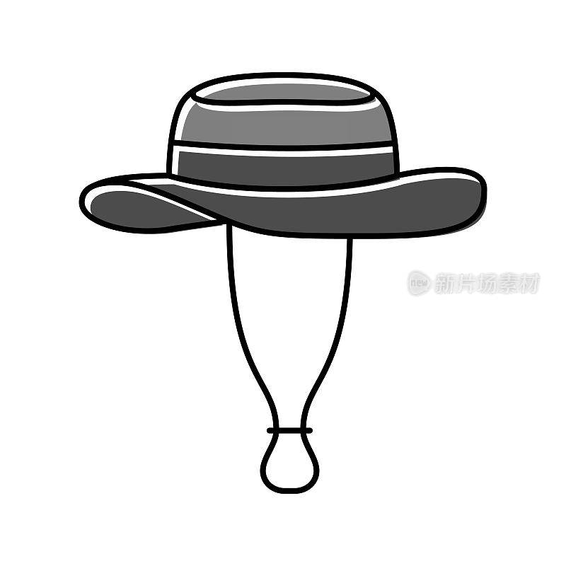 Boonie帽子帽子颜色图标矢量插图