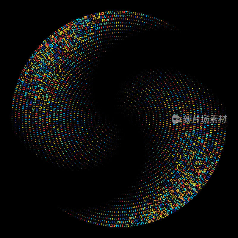 小的随机彩虹数字在漩涡模式