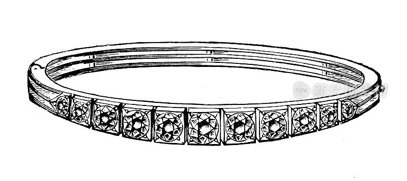 来自英国杂志的古董图片:钻石手镯