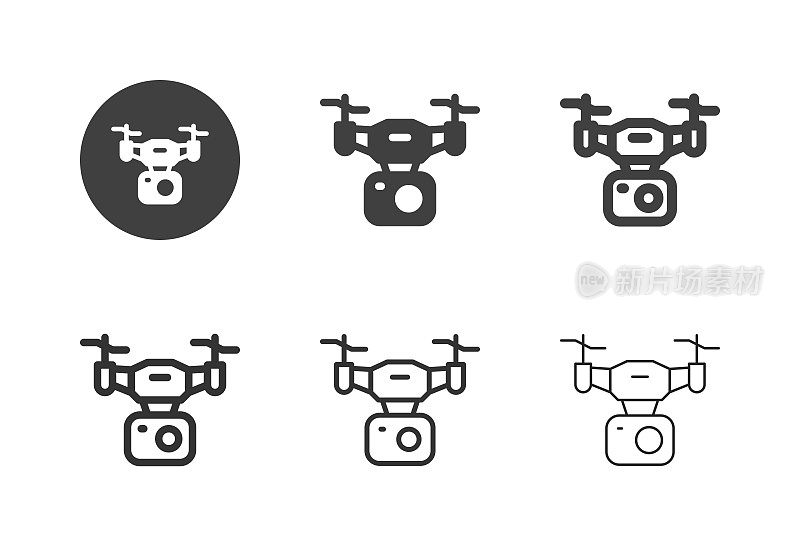 无人机相机图标-多系列