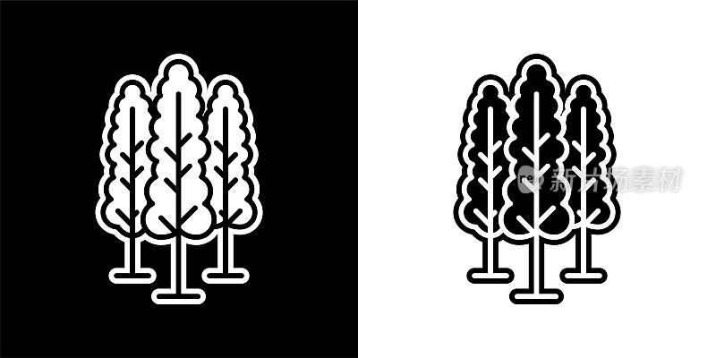 树木剪影图标。