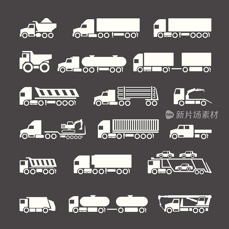 设置卡车，拖车和车辆的图标