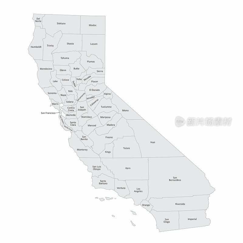 加州及其县