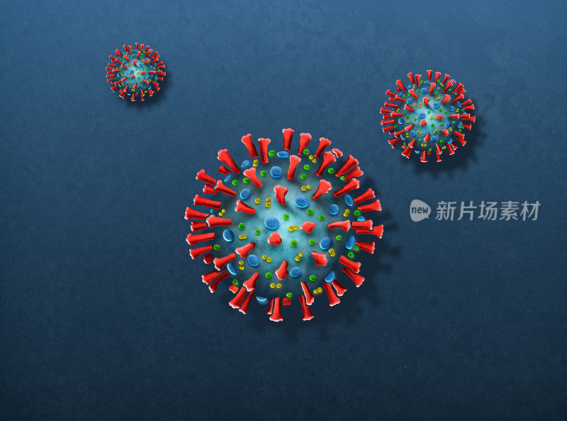 COVID-19冠状病毒漂浮微观宏观模型