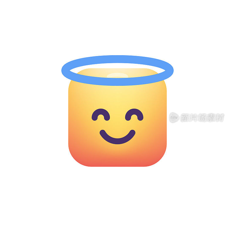 Emoticon设计立方体形状颜色渐变