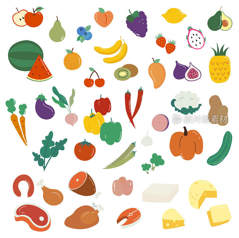 矢量插图的食物和饮料的概念。平面现代设计的网页,横幅,展示等。