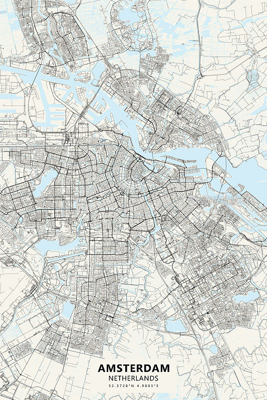 荷兰阿姆斯特丹矢量地图